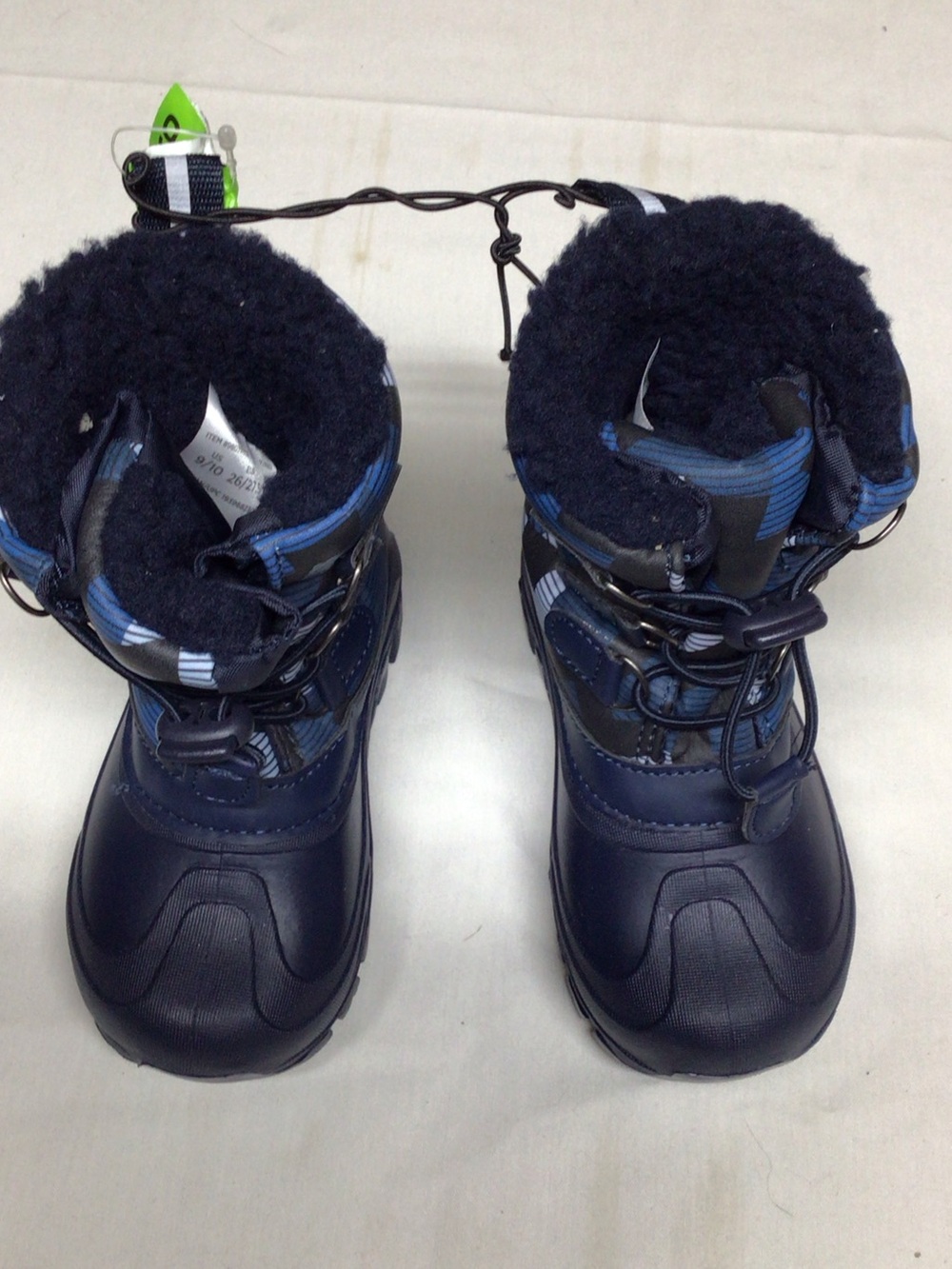 Kids Waterproof Navy Blue Snow Boots with Fleece Lining
